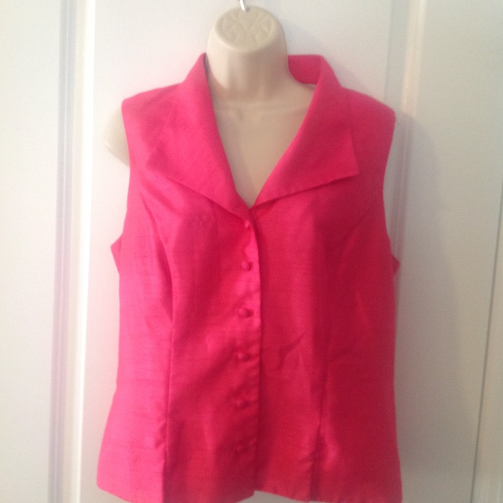 Hot pink sleeveless summer shirt